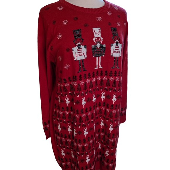 Dari Women's Red Christmas Holiday Nutcracker Ballet Pullover Sweater Size 3XL - Picture 1 of 10